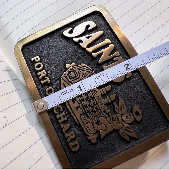 Rainbow Metals NWT Solid Bronze Saints Port Orchard Emboss 3D Belt Buckle Only - Picture 8 of 10